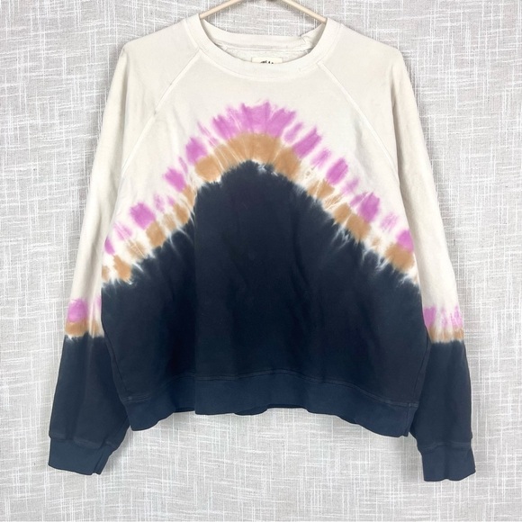 Electric & Rose Ronan Tie-Dye Oversized Boxy Pullover Sweatshirt Top - Picture 4 of 8